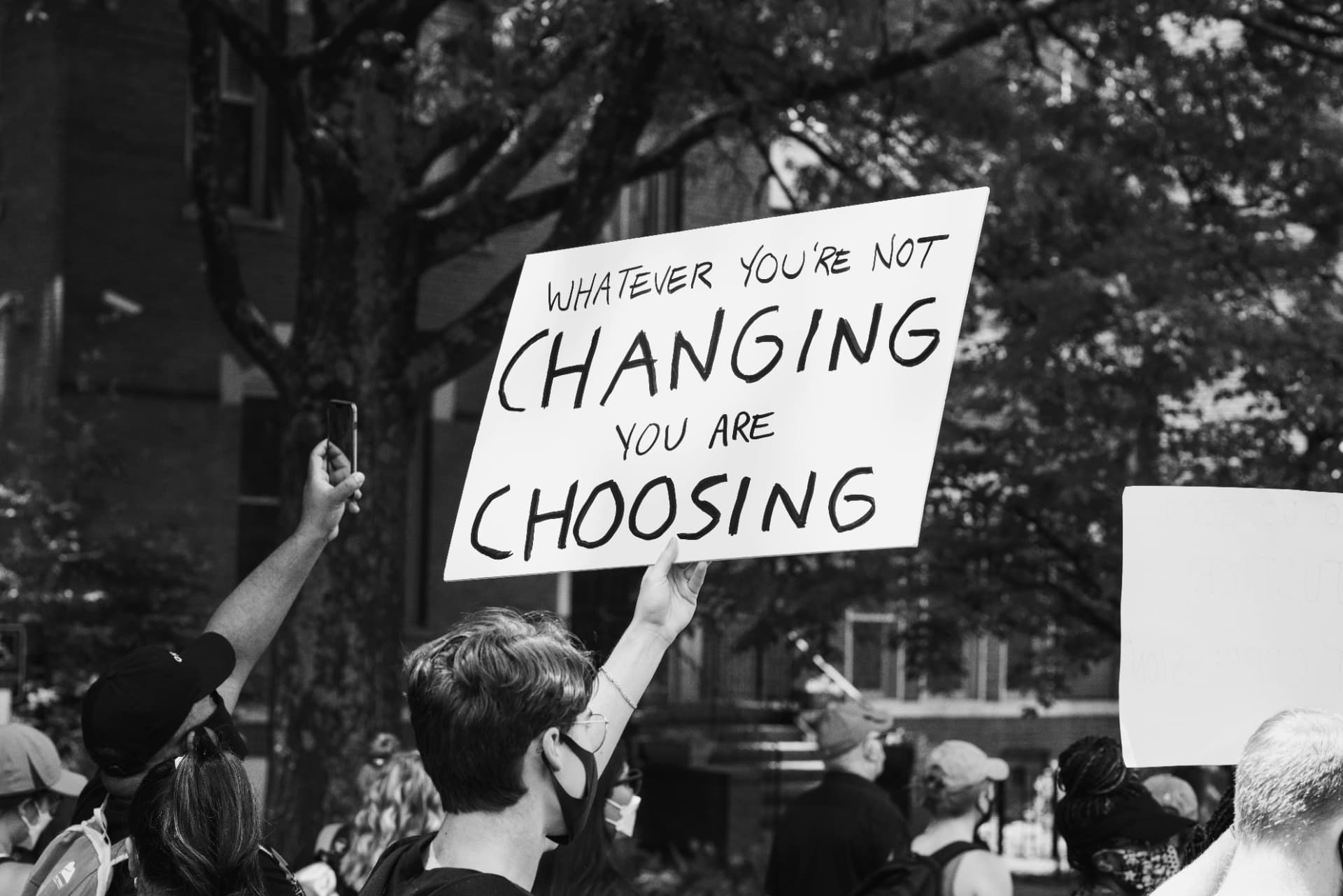 People at a breast health advocacy rally